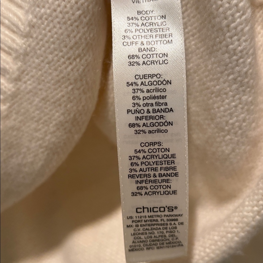 Chico's Ivory and Lavender Fair Isle Knit Sweater Size 1 (Small) - Picture 5 of 6